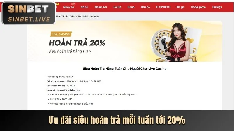 Ưu đãi chào mừng 8live Casino